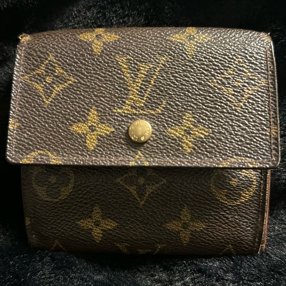 Louis Vuitton Wallet Monogram Portefeiulle Elise Trifold Wallet Brown sold as is
